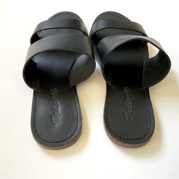 Madewell Boardwalk Double Strap Black Leather Sandals Size 6 NWOT - Picture 4 of 7